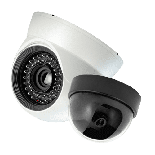 Two Dome Camera in color black and white